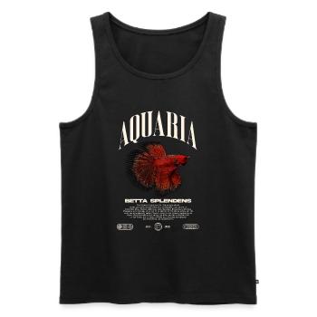 Betta Fish Keeper Modern Streetwear - Men's Premium Organic Tank Top - black - Front - Michal (187cm)