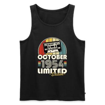 Legendary since October 1954 Vintage Birthday - Men's Premium Organic Tank Top - black - Front - Michal (187cm)