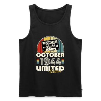 Legendary since October 1944 vintage birthday - Men's Premium Organic Tank Top - black - Front - Michal (187cm)