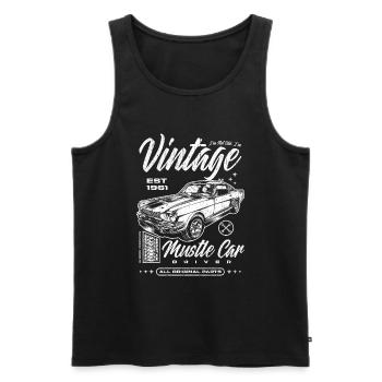 Ich bin nicht alt, ich bin ein Oldtimer, Oldtimer, Jahrgang 1961 - Männer Premium Bio Tank Top - Schwarz - Vorne - Michal (187cm)