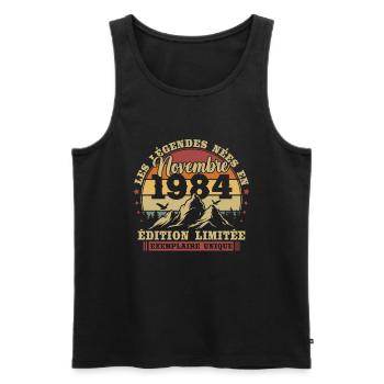 Vintage November 1984 Retro Birthday Gift - Men's Premium Organic Tank Top - black - Front - Michal (187cm)