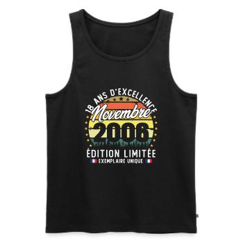 November 2006 Vintage 18 Year Anniversary Gift - Men's Premium Organic Tank Top - black - Front - Michal (187cm)