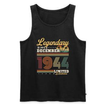 Legendary since December 1944 vintage birthday - Men's Premium Organic Tank Top - black - Front - Michal (187cm)