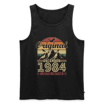 Vintage Décembre 1984 Vintage Cadeau d’anniversaire - Débardeur bio Premium Homme - noir - Devant - Michal (187cm)