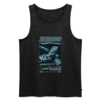 Crocodile chinois lézard Shinisaurus crocodilurus - Débardeur bio Premium Homme - noir - Devant - Michal (187cm)