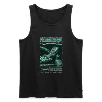 Crocodile chinois lézard Shinisaurus crocodilurus - Débardeur bio Premium Homme - noir - Devant - Michal (187cm)