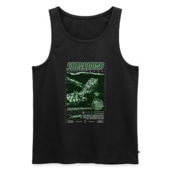 Crocodile chinois lézard Shinisaurus crocodilurus - Débardeur bio Premium Homme - noir - Devant - Michal (187cm)