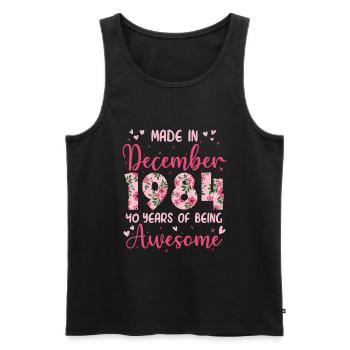 December 1984 Women's 40th Anniversary - Men's Premium Organic Tank Top - black - Front - Michal (187cm)