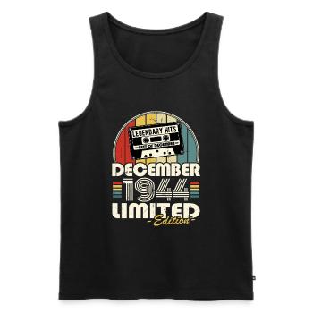 Legendary since December 1944 vintage birthday - Men's Premium Organic Tank Top - black - Front - Michal (187cm)