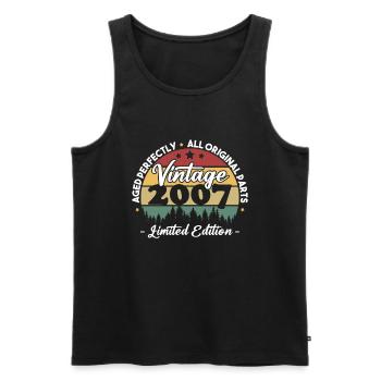 Vintage 2007 Geburtstagsgeschenk Für Geboren 2007 - Männer Premium Bio Tank Top - Schwarz - Vorne - AI Model Male 178 light (178cm)
