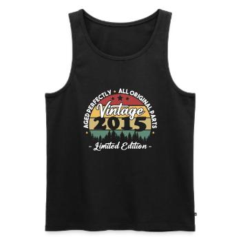 Vintage 2015 Geburtstagsgeschenk Für Geboren 2015 - Männer Premium Bio Tank Top - Schwarz - Vorne - Michal (187cm)
