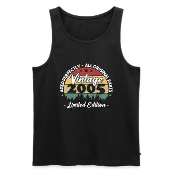 Vintage 2005 Geburtstagsgeschenk Für Geboren 2005 - Männer Premium Bio Tank Top - Schwarz - Vorne - Michal (187cm)