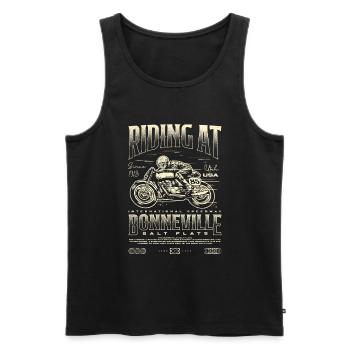 Bonneville Salt Flats Moto Anniversaire 1913 - Débardeur bio Premium Homme - noir - Devant - Michal (187cm)