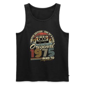 Original 1975 Vintage Cadeau d’anniversaire Rétro - Débardeur bio Premium Homme - noir - Devant - Michal (187cm)