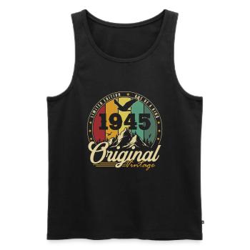 Original 1945 Vintage Retro Anniversary Gift - Men's Premium Organic Tank Top - black - Front - Michal (187cm)