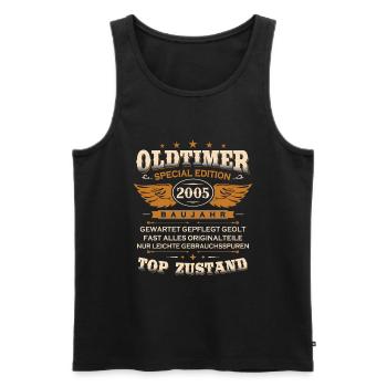 Vintage car built in 2005 Born Vintage Birthday - Men's Premium Organic Tank Top - black - Front - Michal (187cm)