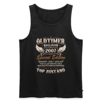 Oldtimer Baujahr Jahrgang 2007 Geburtstag Geschenk - Männer Premium Bio Tank Top - Schwarz - Vorne - AI Model Male 178 light (178cm)