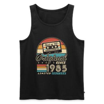 Original seit 1985 Vintage Geschenk Geburtstag - Männer Premium Bio Tank Top - Schwarz - Vorne - Michal (187cm)