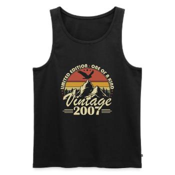 Jahrgang 2007 Geburtstagsgeschenk Geboren im Jahr 2007 - Männer Premium Bio Tank Top - Schwarz - Vorne - AI Model Male 178 light (178cm)