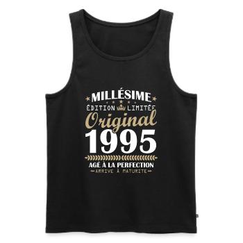 Jahrgang 1995 Original Geschenk zum 30-jährigen Jubiläum - Männer Premium Bio Tank Top - Schwarz - Vorne - Michal (187cm)