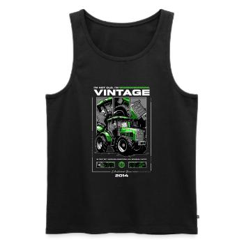 Oldtimer Traktor Bauer Geburtstag Geboren im Jahr 2014 - Männer Premium Bio Tank Top - Schwarz - Vorne - AI Model Male 178 light (178cm)