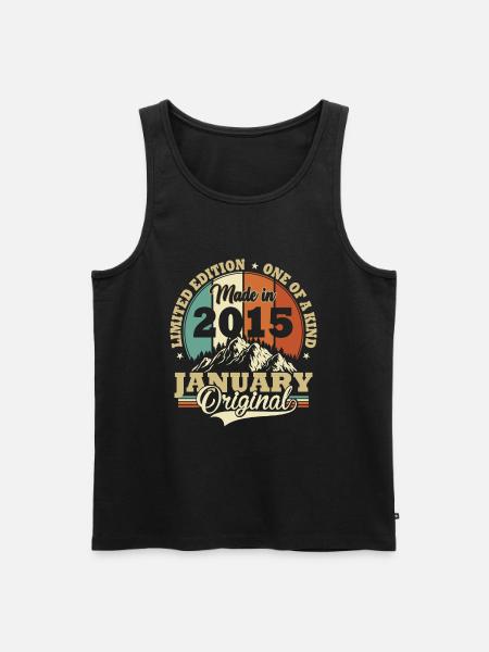 Anniversaire Janvier 2015 Cadeau d’anniversaire - Débardeur bio Premium Homme - noir