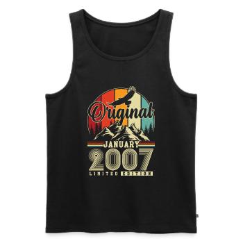 Original Janvier 2007 Vintage Anniversaire - Débardeur bio Premium Homme - noir - Devant - Michal (187cm)