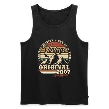 Vintage 2007 Original Birthday Gift - Men's Premium Organic Tank Top - black - Front - Michal (187cm)