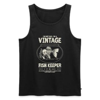 Vintage Fish Keeper Tropical Fish Birthday 1977 - Men's Premium Organic Tank Top - black - Front - AI Model Male 178 light (178cm)