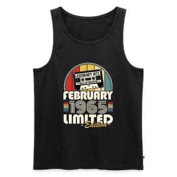 Legendary since February 1965 Vintage Birthday - Men's Premium Organic Tank Top - black - Front - Michal (187cm)