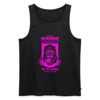Ich habe mein Spiel Gaming pausiert, um hier zu sein Retro Gaming - Männer Premium Bio Tank Top - Schwarz - Vorne - Michal (187cm)
