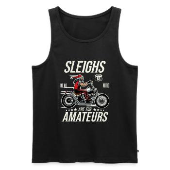 Christmas Motorcycle Sleighs Are For Amateurs - Men's Premium Organic Tank Top - black - Front - AI Model Male 178 light (178cm)