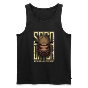 Nur eine Mutter, die Bigfoot Sasquatch liebt - Männer Premium Bio Tank Top - Schwarz - Vorne - Michal (187cm)