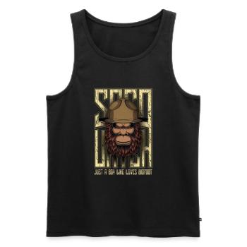 Nur ein Junge, der Bigfoot Sasquatch liebt - Männer Premium Bio Tank Top - Schwarz - Vorne - Michal (187cm)