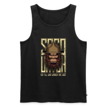 Funny Bigfoot Sasquatch - Men's Premium Organic Tank Top - black - Front - Michal (187cm)