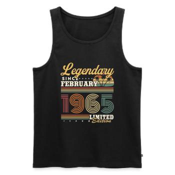 Legendary since February 1965 Vintage Birthday - Men's Premium Organic Tank Top - black - Front - Michal (187cm)