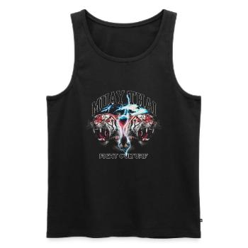 Muay Thai Fight Culture MMA Tiger Kickboxing - Débardeur bio Premium Homme - noir - Devant - Michal (187cm)