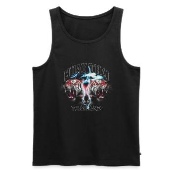Muay Thai Thaïlande MMA Tiger Kickboxing - Débardeur bio Premium Homme - noir - Devant - Michal (187cm)