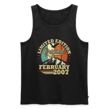 Original February 2007 Vintage Birthday Gift - Men's Premium Organic Tank Top - black - Front - Michal (187cm)