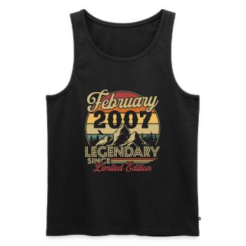 Vintage Retro February 2007 Birthday Gift - Men's Premium Organic Tank Top - black - Front - Michal (187cm)