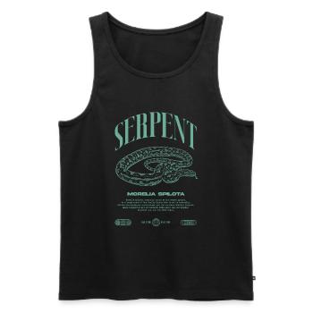 Carpet Python Modern Reptile Keeper Streetwear - Men's Premium Organic Tank Top - black - Front - Michal (187cm)