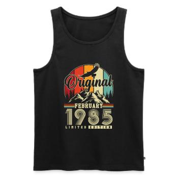 Original Février 1985 Vintage Anniversaire - Débardeur bio Premium Homme - noir - Devant - Michal (187cm)