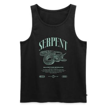 Gardien de reptiles python réticulé Streetwear - Débardeur bio Premium Homme - noir - Devant - Michal (187cm)