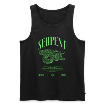 Gardien de reptiles python réticulé Streetwear - Débardeur bio Premium Homme - noir - Devant - Michal (187cm)