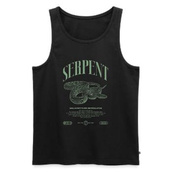 Gardien de reptiles python réticulé Streetwear - Débardeur bio Premium Homme - noir - Devant - Michal (187cm)