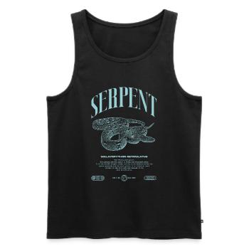 Gardien de reptiles python réticulé Streetwear - Débardeur bio Premium Homme - noir - Devant - Michal (187cm)