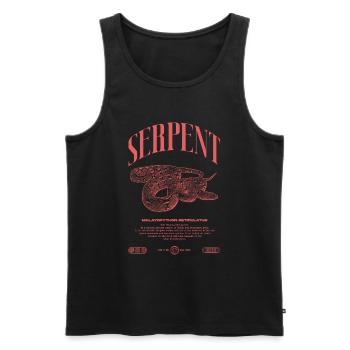 Gardien de reptiles python réticulé Streetwear - Débardeur bio Premium Homme - noir - Devant - Michal (187cm)