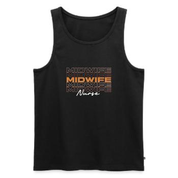 Black Strong Midwife Nurse Melanin African Nurses - Men's Premium Organic Tank Top - black - Front - AI Model Male 178 light (178cm)