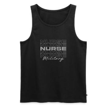 Infirmière militaire Infirmières médicales élégantes - Débardeur bio Premium Homme - noir - Devant - Michal (187cm)