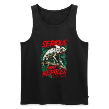 Sérieux au sujet des reptiles Gardien de reptiles Né en 1984 - Débardeur bio Premium Homme - noir - Devant - AI Model Male 178 light (178cm)